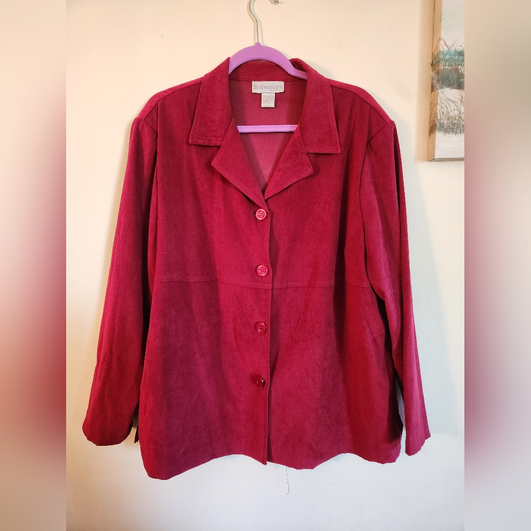 Dress Barn Plus Size Blazer Red 2x